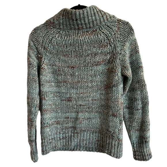Anthropologie Moth Alpaca Marled Chunky Knit Mockneck Sweater, Size XS - Picture 7 of 9